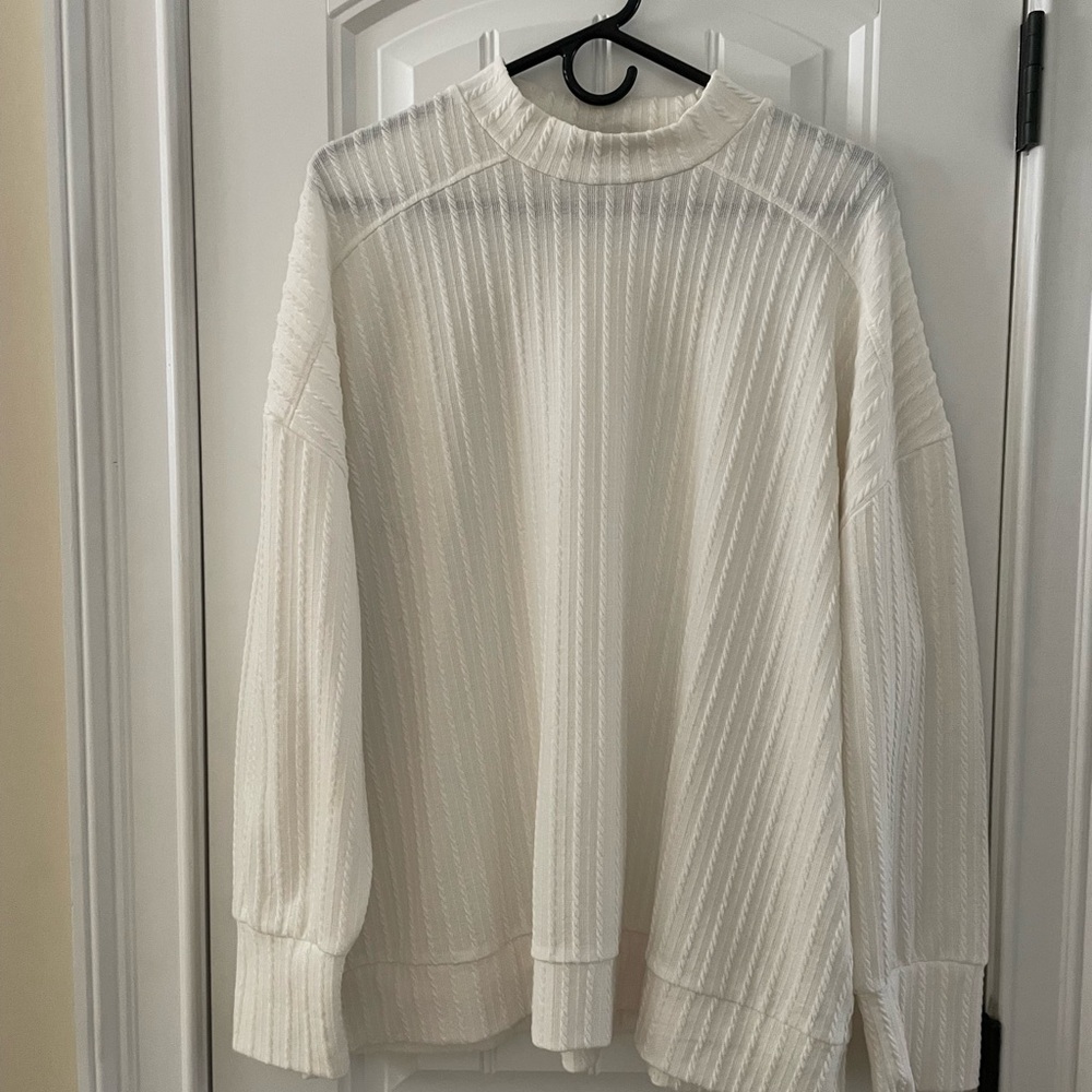 Lane Bryant White Long Sleeve Top